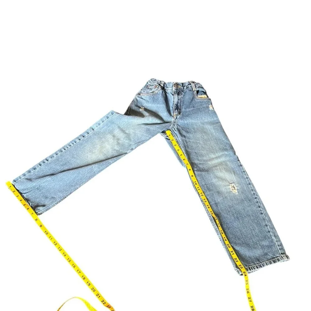 Gymboree Kids 100% Cotton Distressed Blue Denim Jeans, Size 10